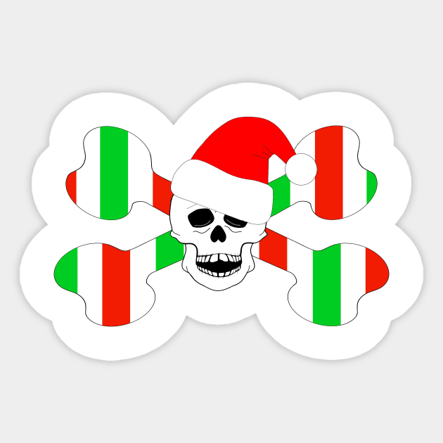 Christmas Skull And Bones Sticker by SartorisArt1